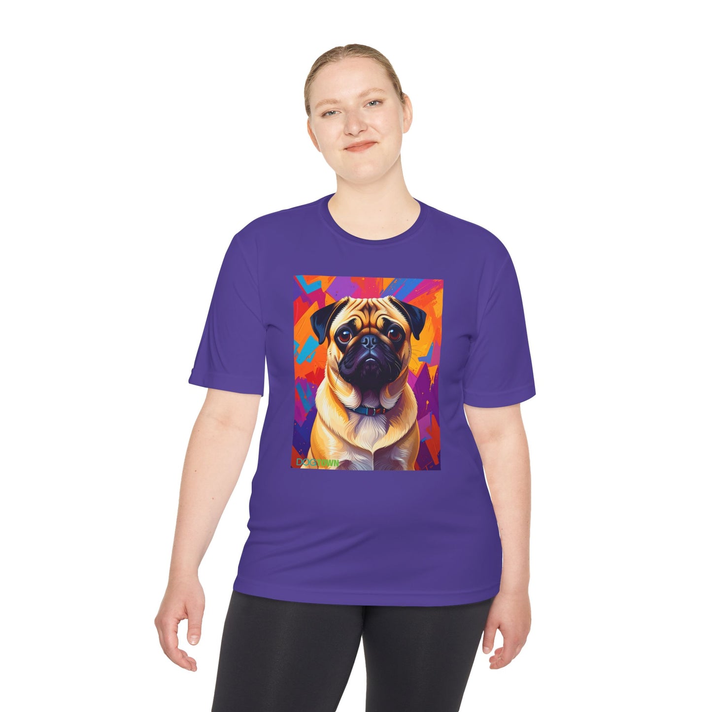 Pup Art Canvas Unisex Moisture Wicking Tee (Pug)