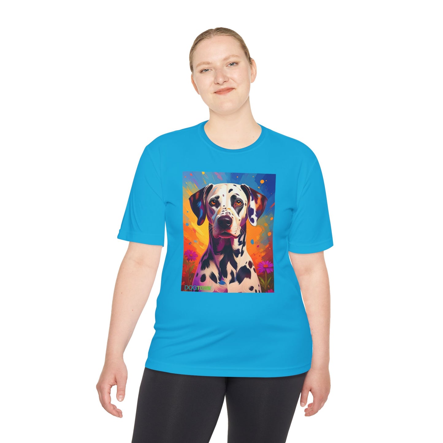 Pup Art Canvas Unisex Moisture Wicking Tee (Dalmation)