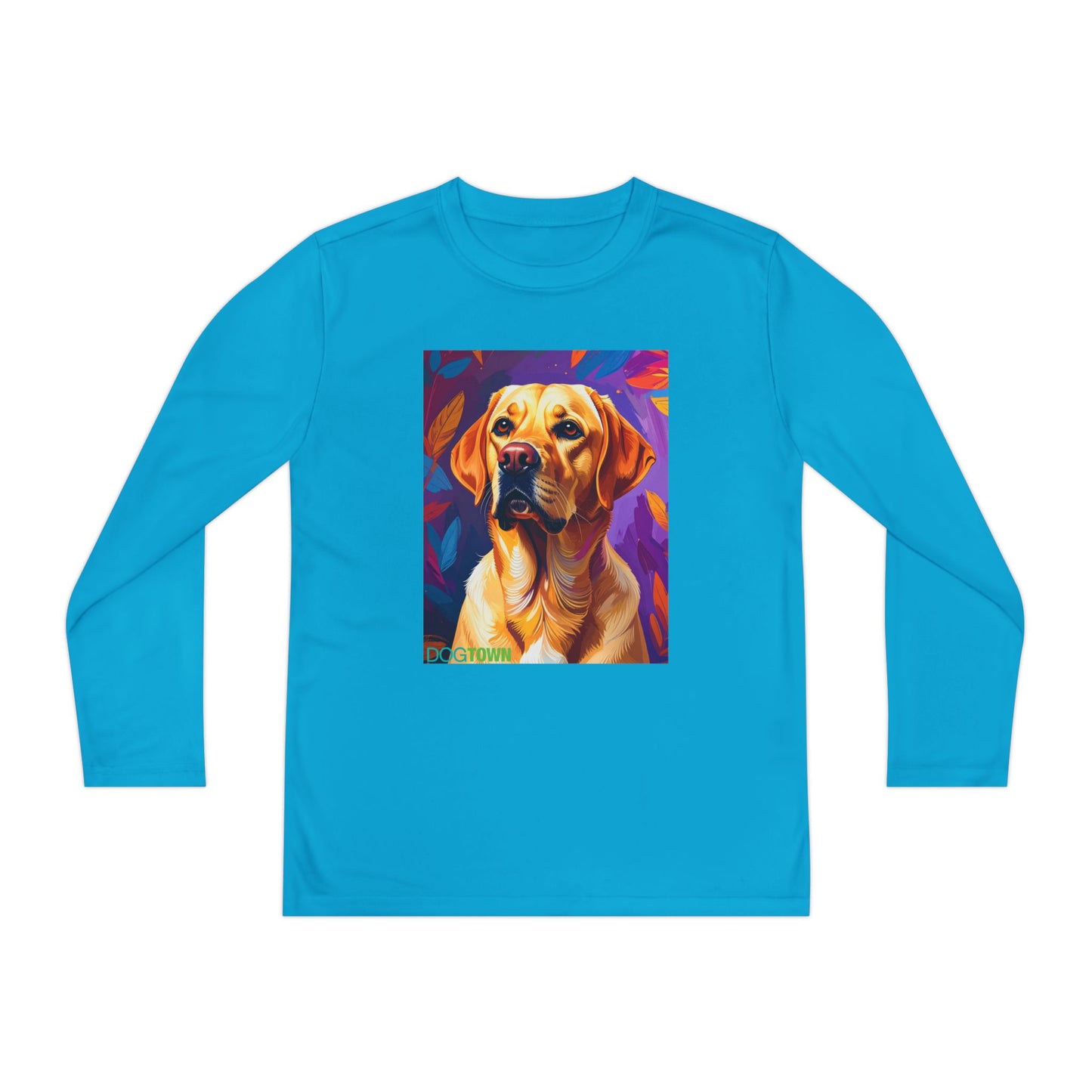 Pup Art Canvas - Kid's Sport Long Sleeve Tee (Yellow Lab)