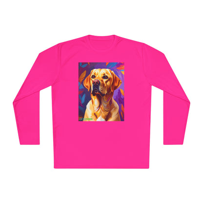 Pup Art Canvas Sport Long Sleeve Tee (Yellow Lab)