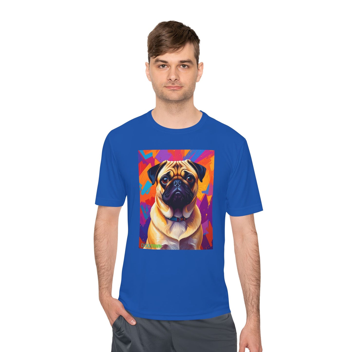 Pup Art Canvas Unisex Moisture Wicking Tee (Pug)