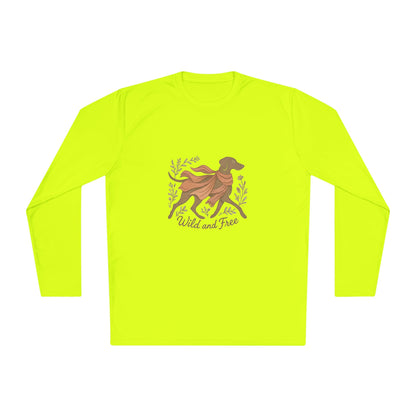Dogtown Boho Revival "Wild and Free" Polyester Sport Long Sleeve Tee (Weimaraner)