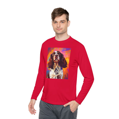 Pup Art Canvas Sport Long Sleeve Tee (English Springer Spaniel - 2)