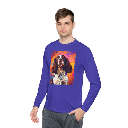 Pup Art Canvas Sport Long Sleeve Tee (English Springer Spaniel - 2)