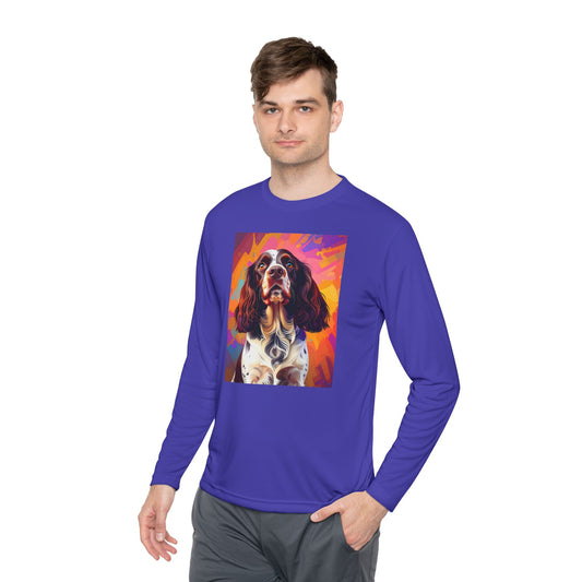 Pup Art Canvas Sport Long Sleeve Tee (English Springer Spaniel - 2)