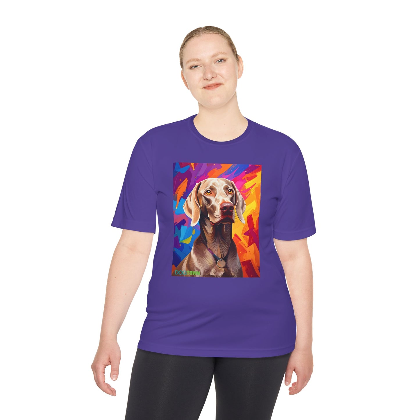Pup Art Canvas Unisex Moisture Wicking Tee (Weimaraner)