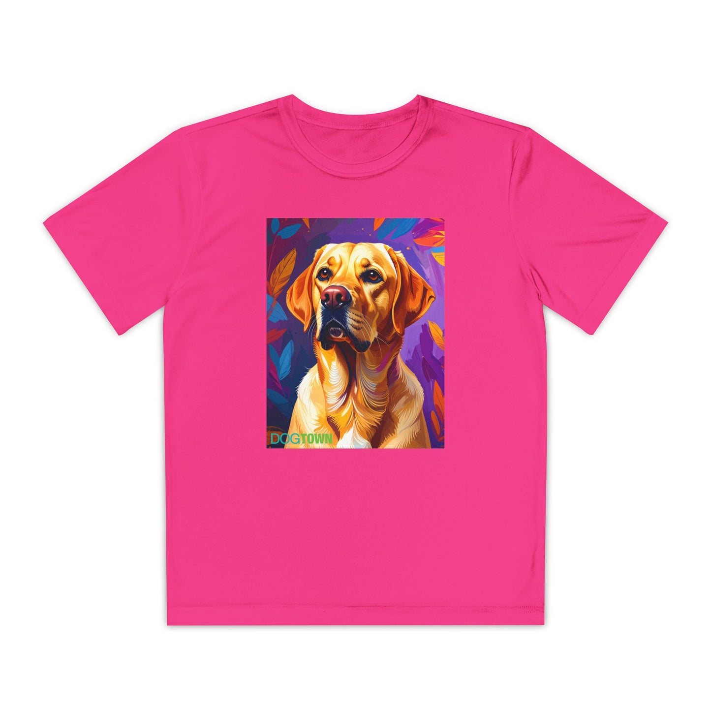 Pup Art Canvas - Kid's Sport Short Sleeve Tee (Yellow Lab)