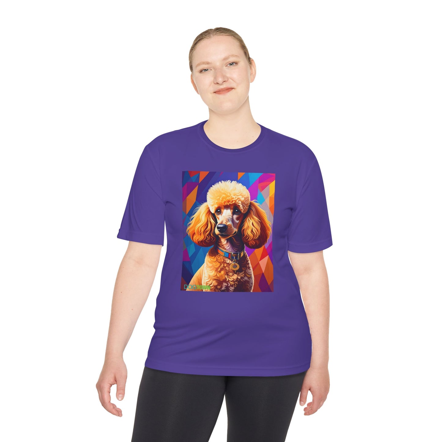 Pup Art Canvas Unisex Moisture Wicking Tee (Mini Poodle)