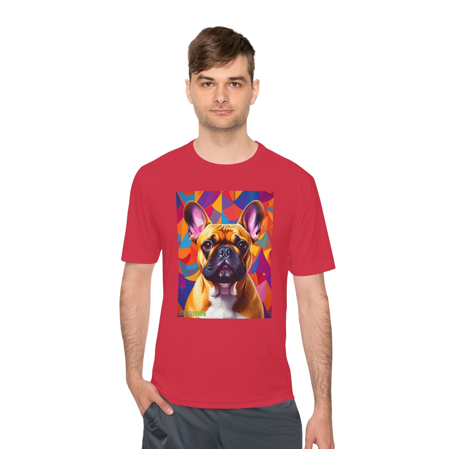 Pup Art Canvas Unisex Moisture Wicking Tee (French Bulldog)