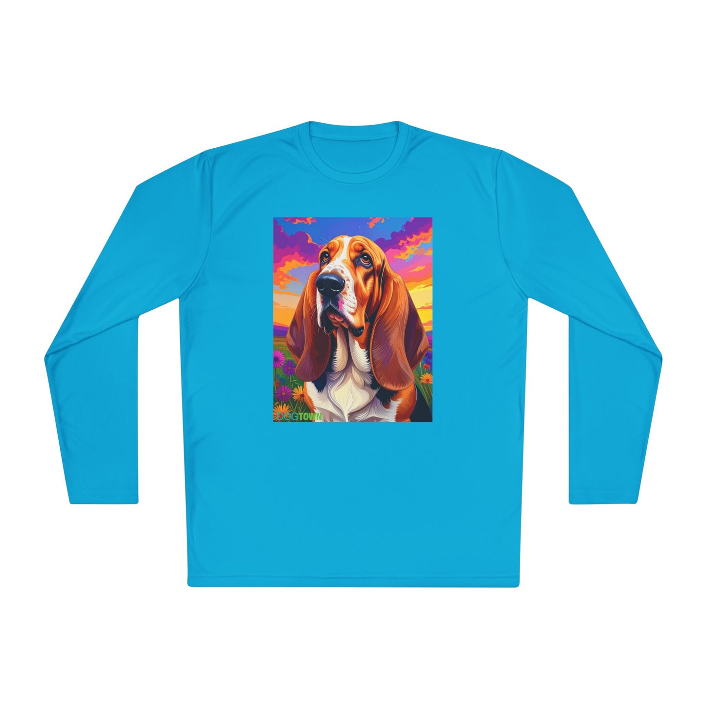 Pup Art Canvas Sport Long Sleeve Tee (Basset Hound)