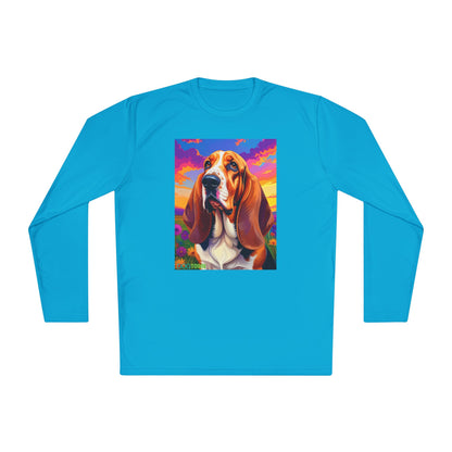 Pup Art Canvas Sport Long Sleeve Tee (Basset Hound)
