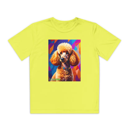 Pup Art Canvas - Kid's Sport Short Sleeve Tee (Toy Poodle)