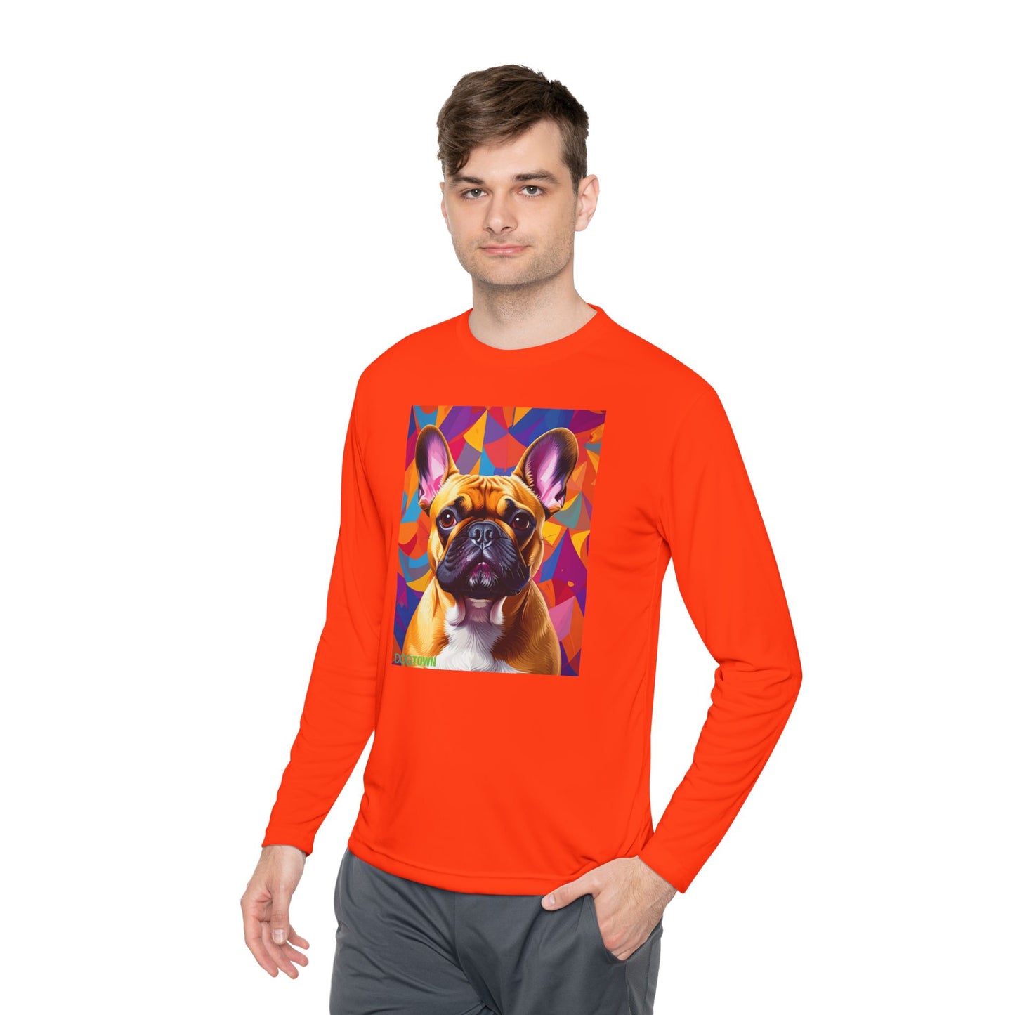 Pup Art Canvas Sport Long Sleeve Tee (French Bulldog)