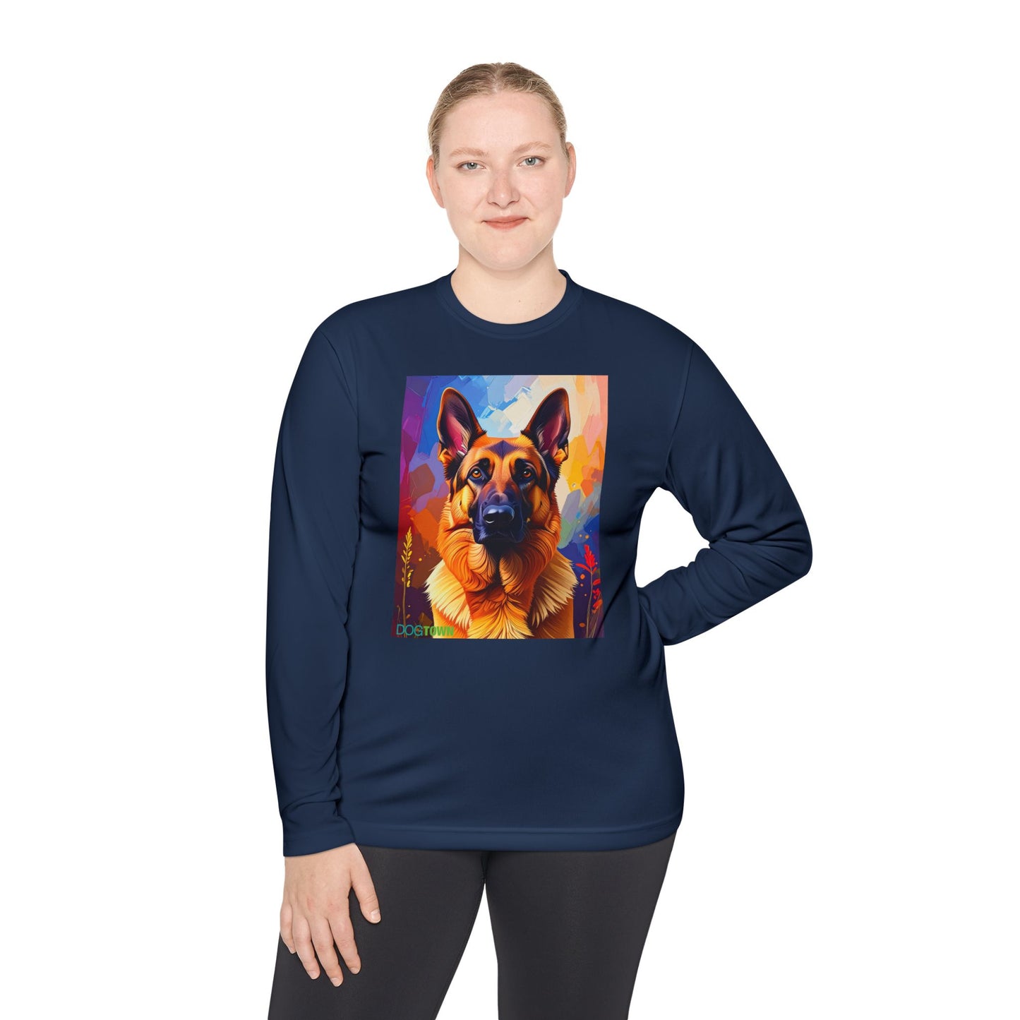 Pup Art Canvas Sport Long Sleeve Tee (German Shepherd)
