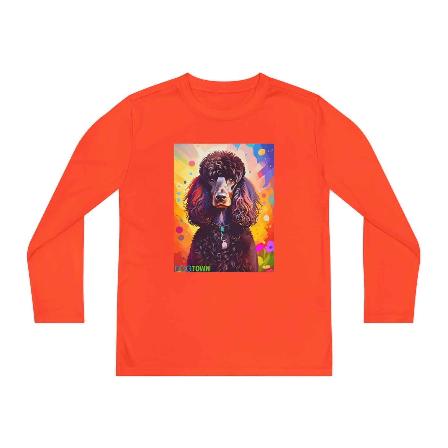 Pup Art Canvas - Kid's Sport Long Sleeve Tee (Standard Poodle)