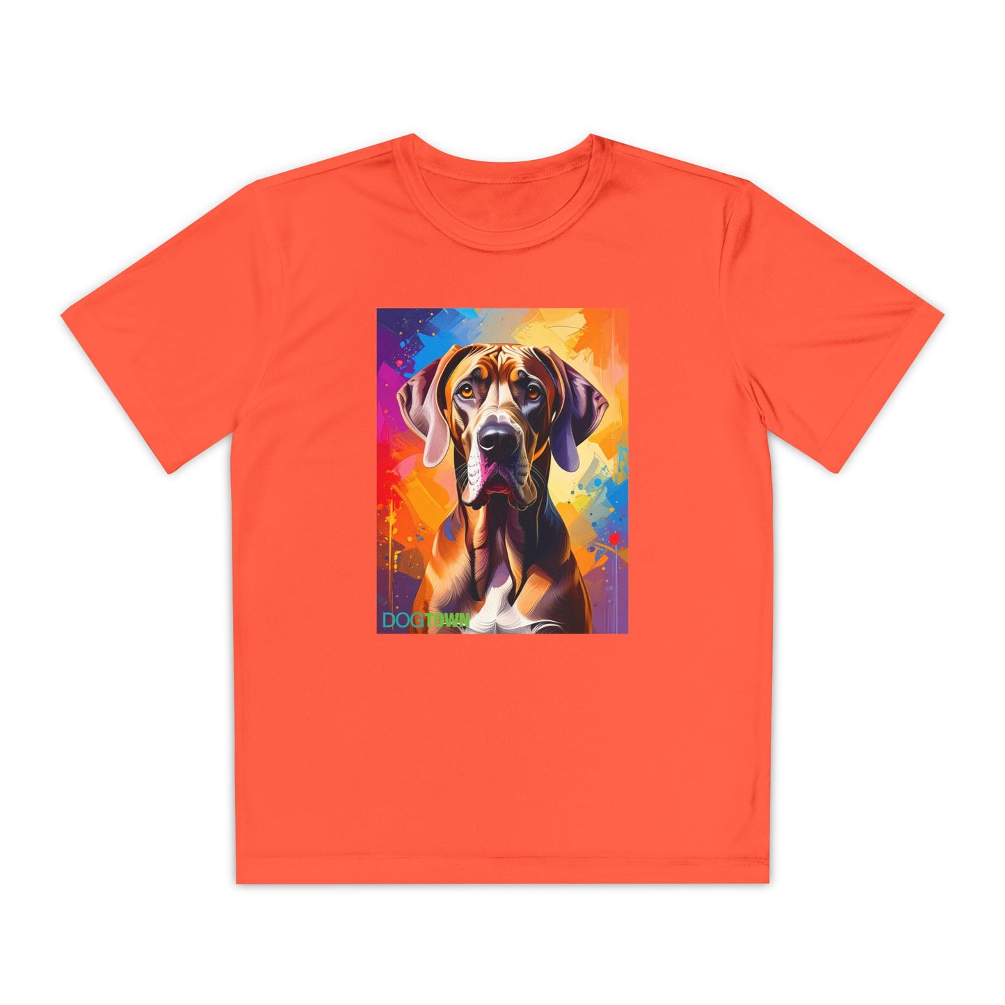 Pup Art Canvas - Kid's Sport Short Sleeve Tee (Great Dane)