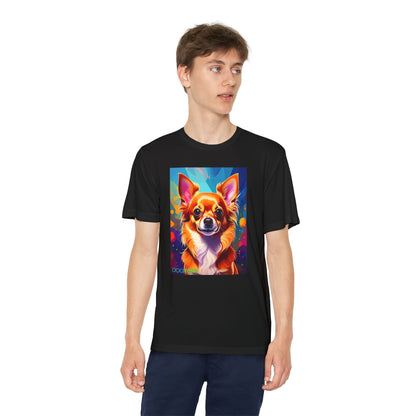 Pup Art Canvas - Kid's Sport Short Sleeve Tee (Chihuauha)