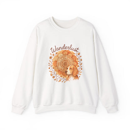Dogtown Boho Revival "Wanderlust" Unisex Heavy Blend™ Crewneck Sweatshirt (Beagle)