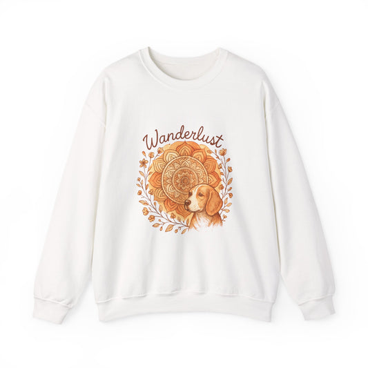 Dogtown Boho Revival "Wanderlust" Unisex Heavy Blend™ Crewneck Sweatshirt (Beagle)