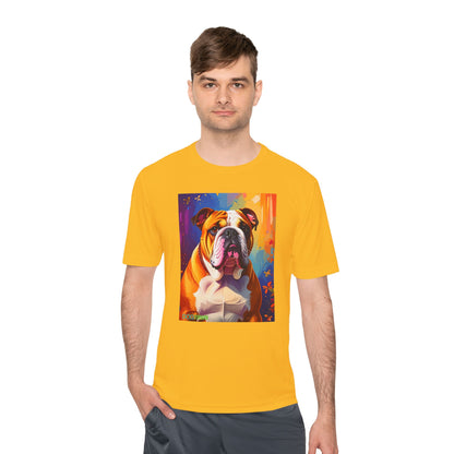 Pup Art Canvas Unisex Moisture Wicking Tee (English Bulldog)