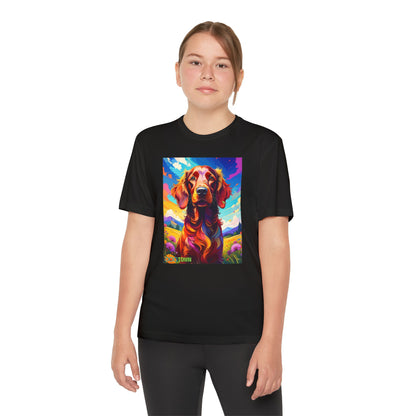 Pup Art Canvas - Kid's Sport Short Sleeve Tee (Irish Setter)