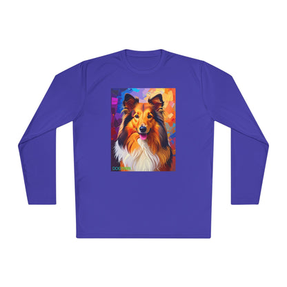 Pup Art Canvas Sport Long Sleeve Tee (Sheltie)