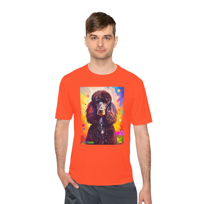 Pup Art Canvas Unisex Moisture Wicking Tee (Poodle Standard)
