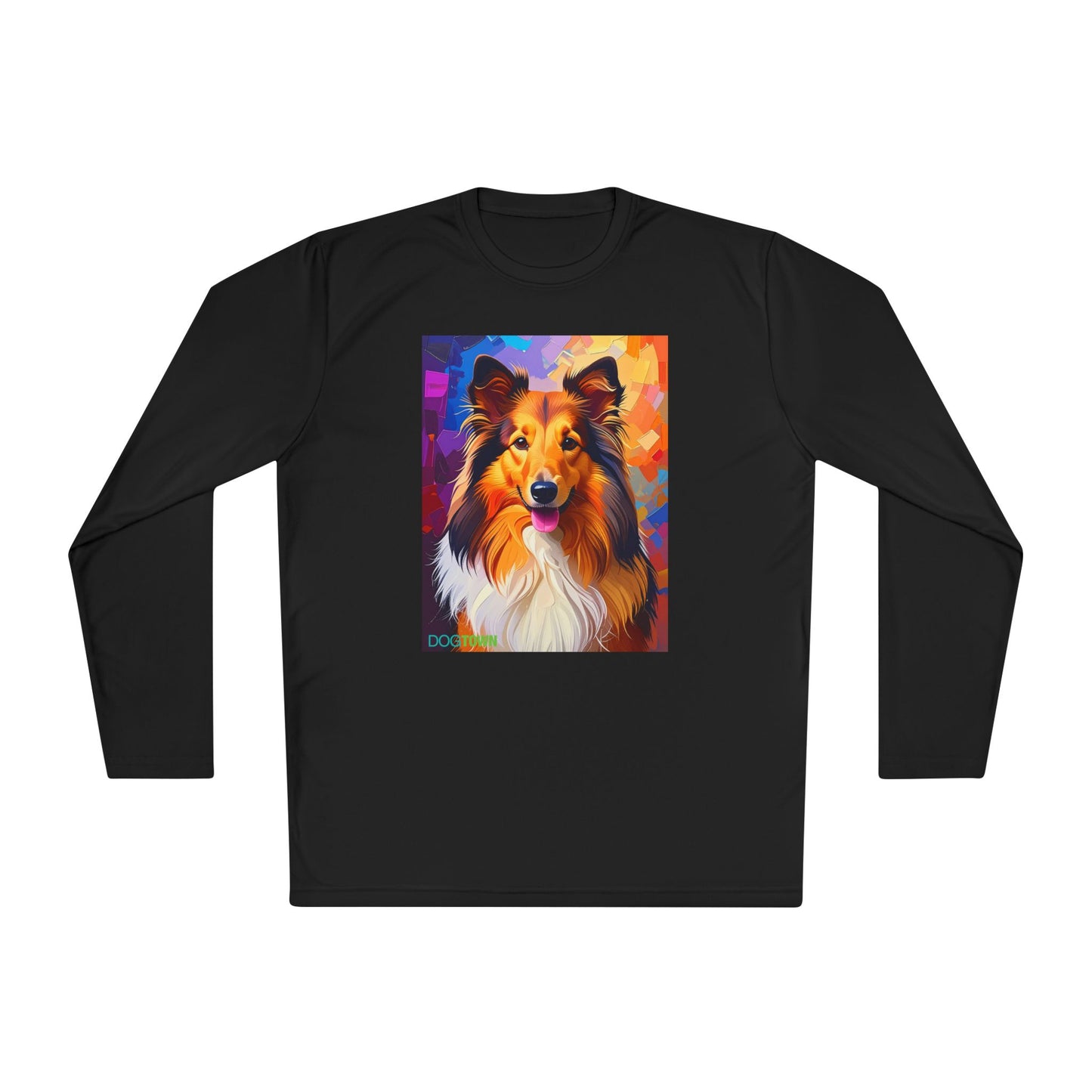 Pup Art Canvas Sport Long Sleeve Tee (Sheltie)