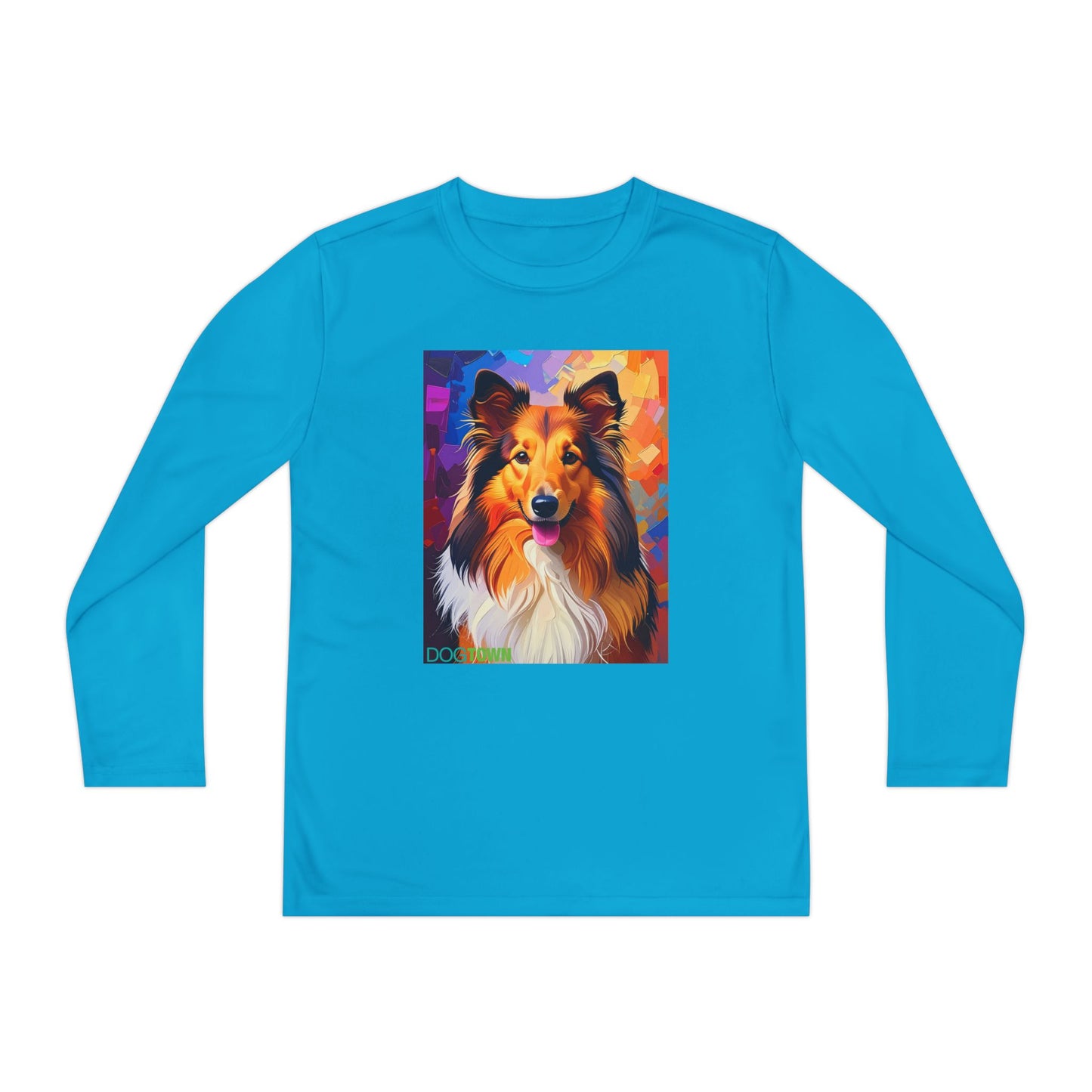 Pup Art Canvas - Kid's Sport Long Sleeve Tee (Sheltie - Shetland Sheepdog)
