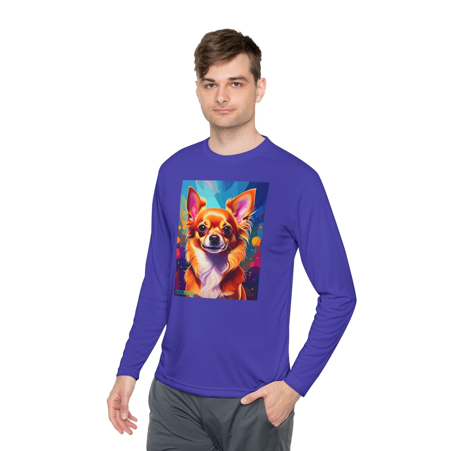 Pup Art Canvas Sport Long Sleeve Tee (Chihuahua)