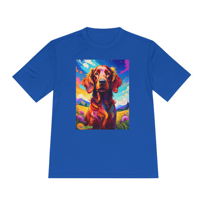 Pup Art Canvas Unisex Moisture Wicking Tee (Irish Setter)