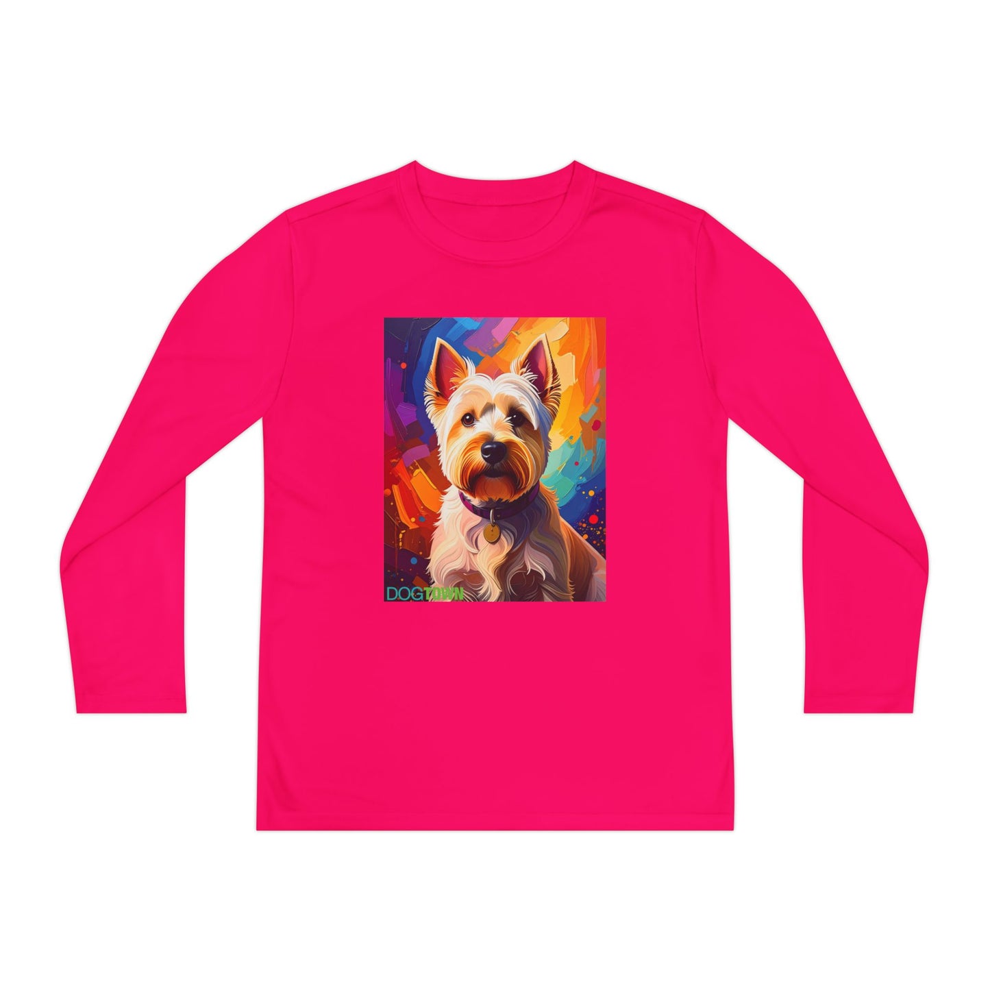 Pup Art Canvas - Kid's Sport Long Sleeve Tee  (West Highland White Terrier)
