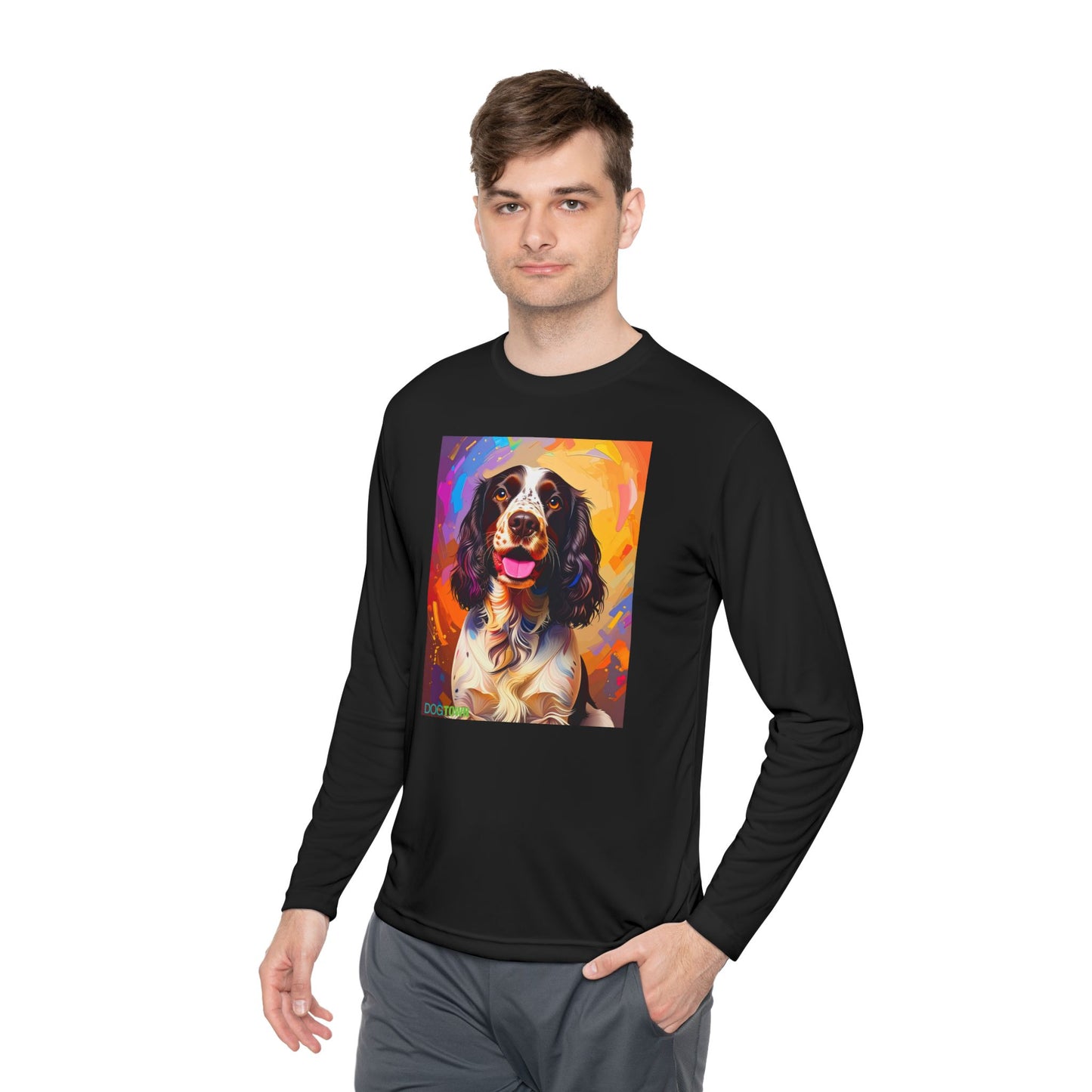 Pup Art Canvas Sport Long Sleeve Tee (English Springer Spaniel - 3)