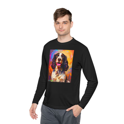 Pup Art Canvas Sport Long Sleeve Tee (English Springer Spaniel - 3)