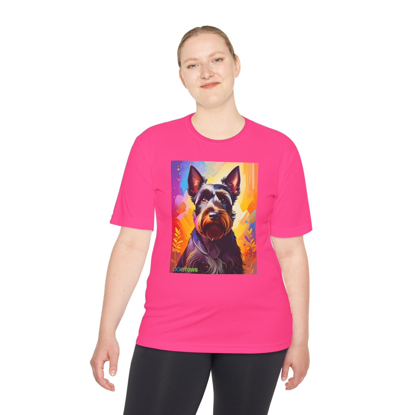 Pup Art Canvas Unisex Moisture Wicking Tee (Scottish Terrier)