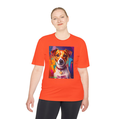 Pup Art Canvas Unisex Moisture Wicking Tee (Jack Russell Terrier)