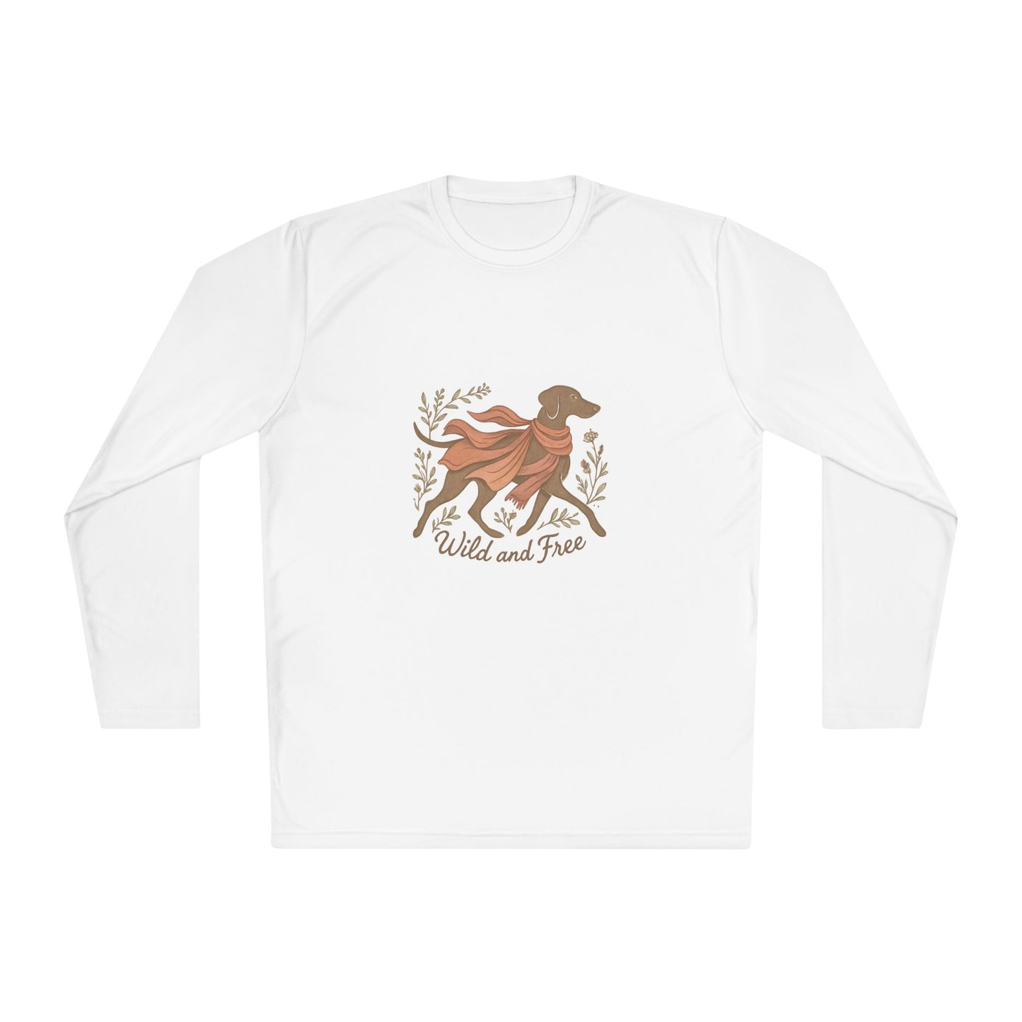 Dogtown Boho Revival "Wild and Free" Polyester Sport Long Sleeve Tee (Weimaraner)
