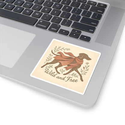 Dogtown Boho Revival "Wild and Free" Kiss-Cut Stickers (Weimaraner)