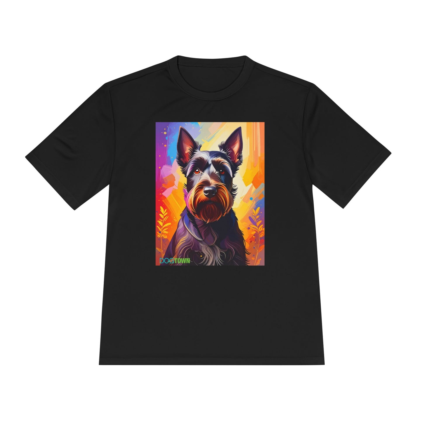Pup Art Canvas Unisex Moisture Wicking Tee (Scottish Terrier)