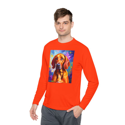 Pup Art Canvas Sport Long Sleeve Tee (Redbone Coonhound)