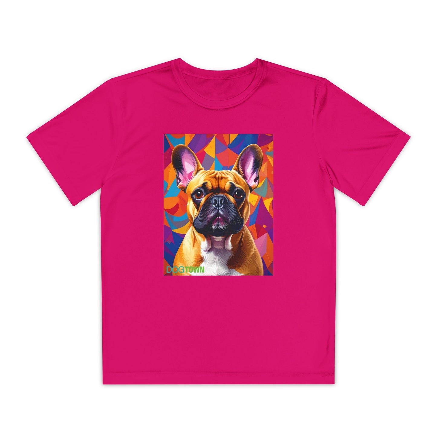 Pup Art Canvas - Kid's Sport Short Sleeve Tee (French Bulldog)