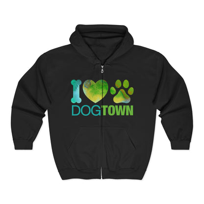 Dogtown - “I Heart Paw” Plus Size Unisex Zip Up Hoodie