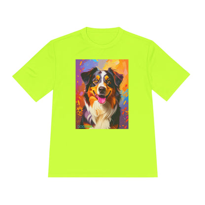 Pup Art Canvas Unisex Moisture Wicking Tee (Australian Shepherd)