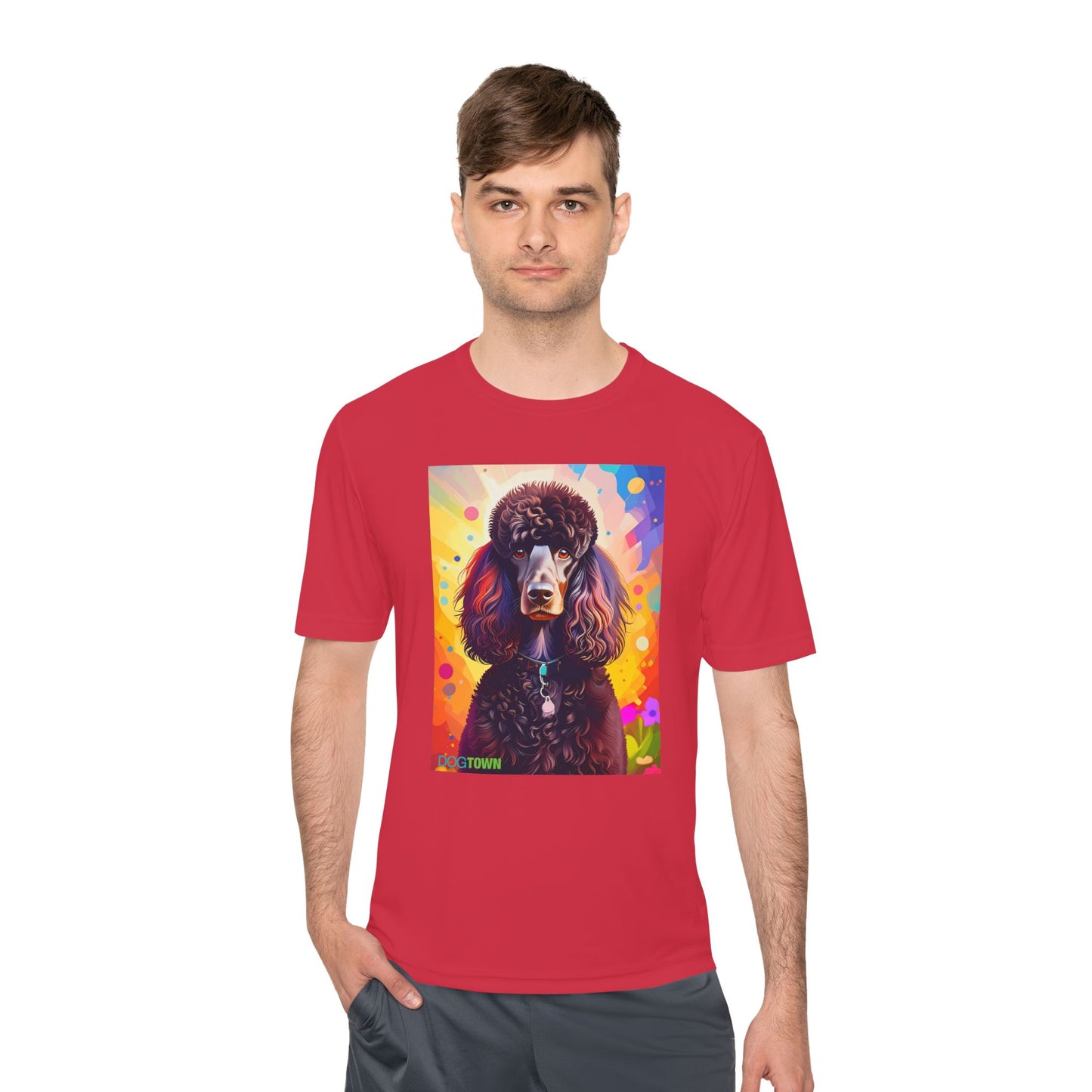 Pup Art Canvas Unisex Moisture Wicking Tee (Poodle Standard)