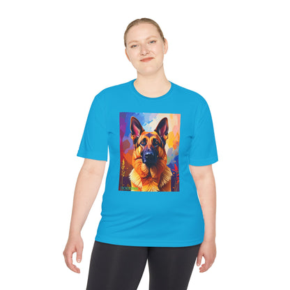 Pup Art Canvas Unisex Moisture Wicking Tee (German Shepherd)