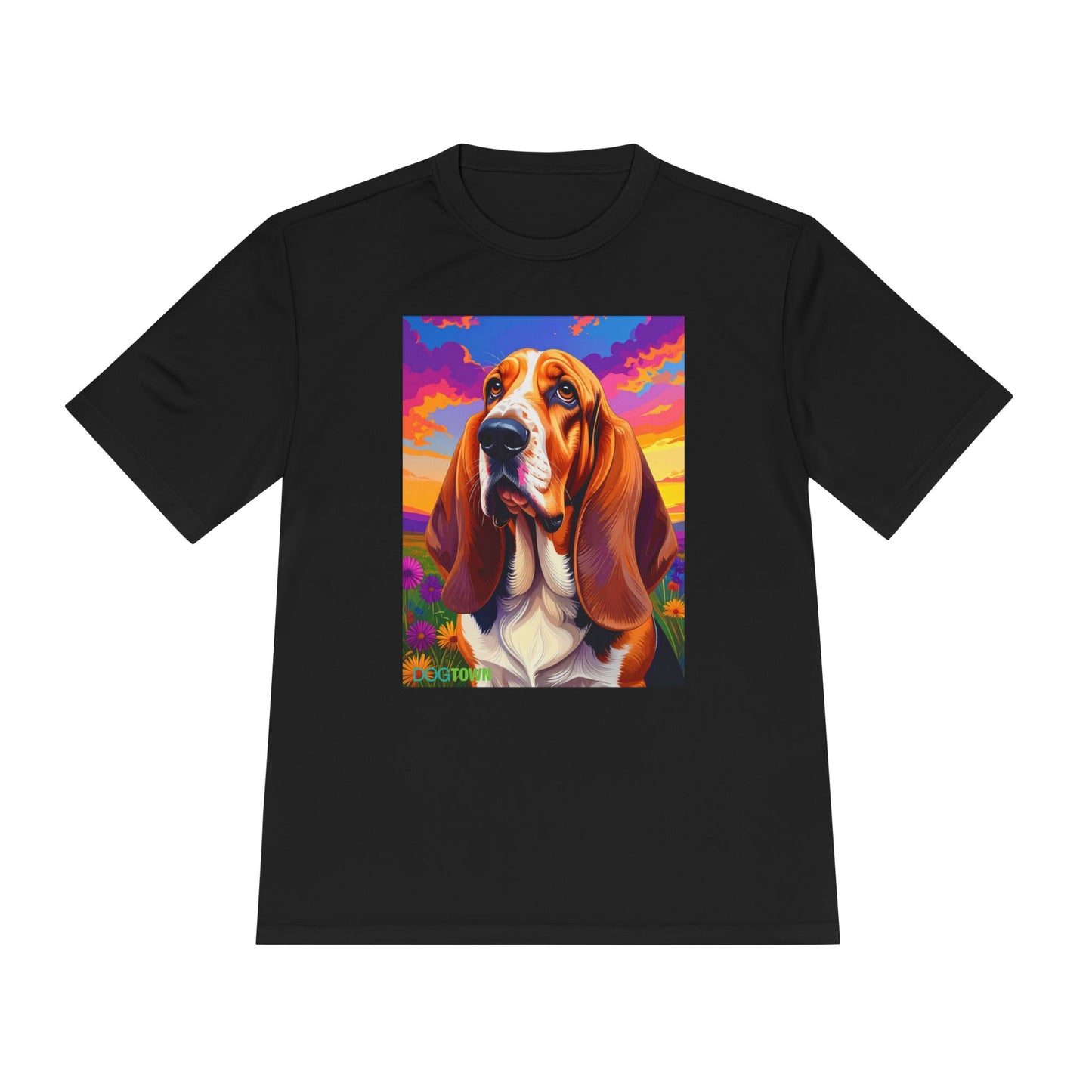 Pup Art Canvas Unisex Moisture Wicking Tee (Basset Hound)