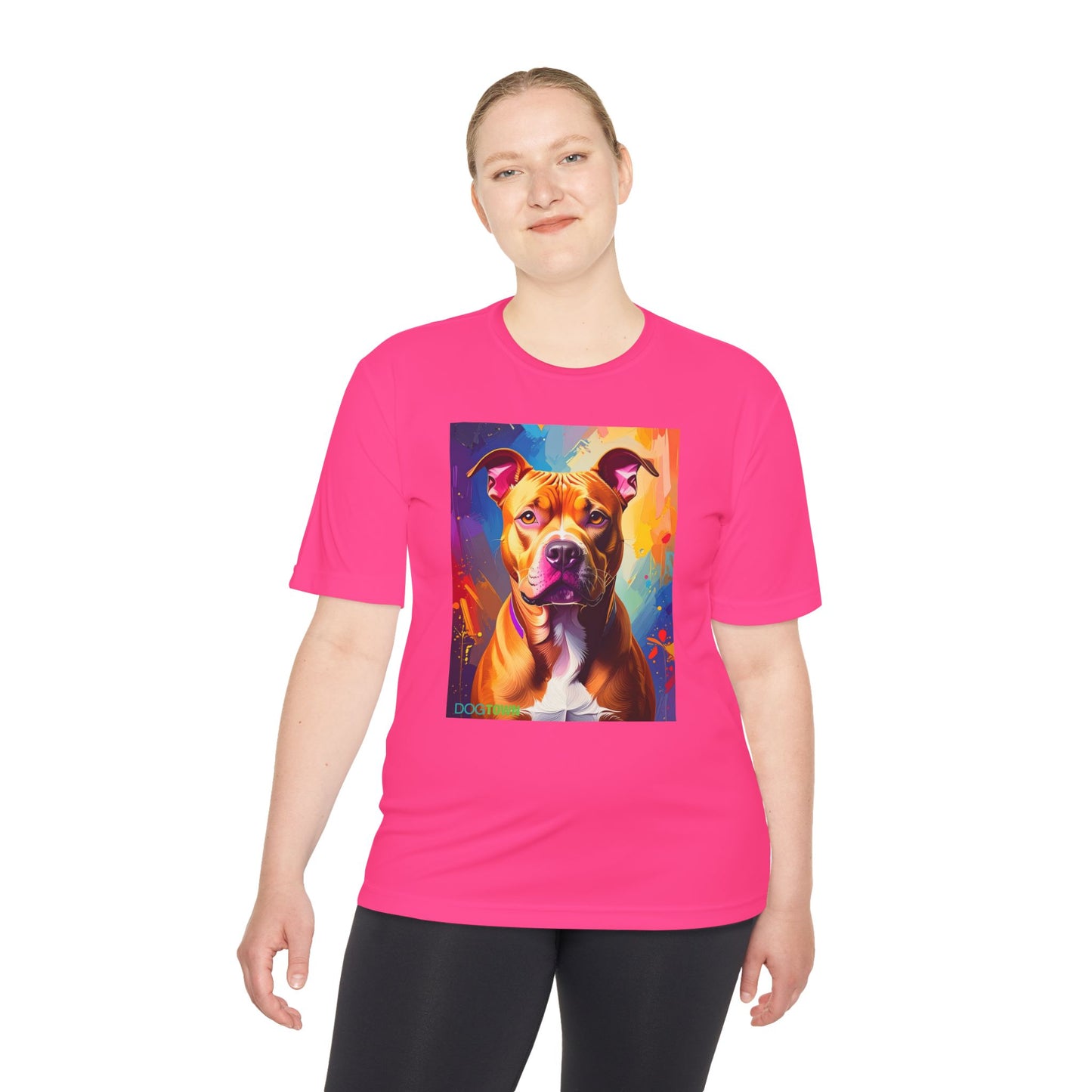 Pup Art Canvas Unisex Moisture Wicking Tee (Pit Bull)