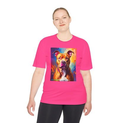Pup Art Canvas Unisex Moisture Wicking Tee (Pit Bull)
