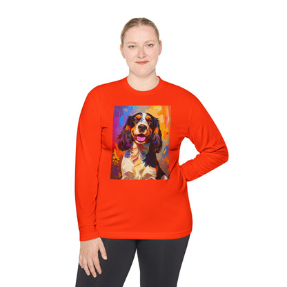 Pup Art Canvas Sport Long Sleeve Tee (English Springer Spaniel - 1)
