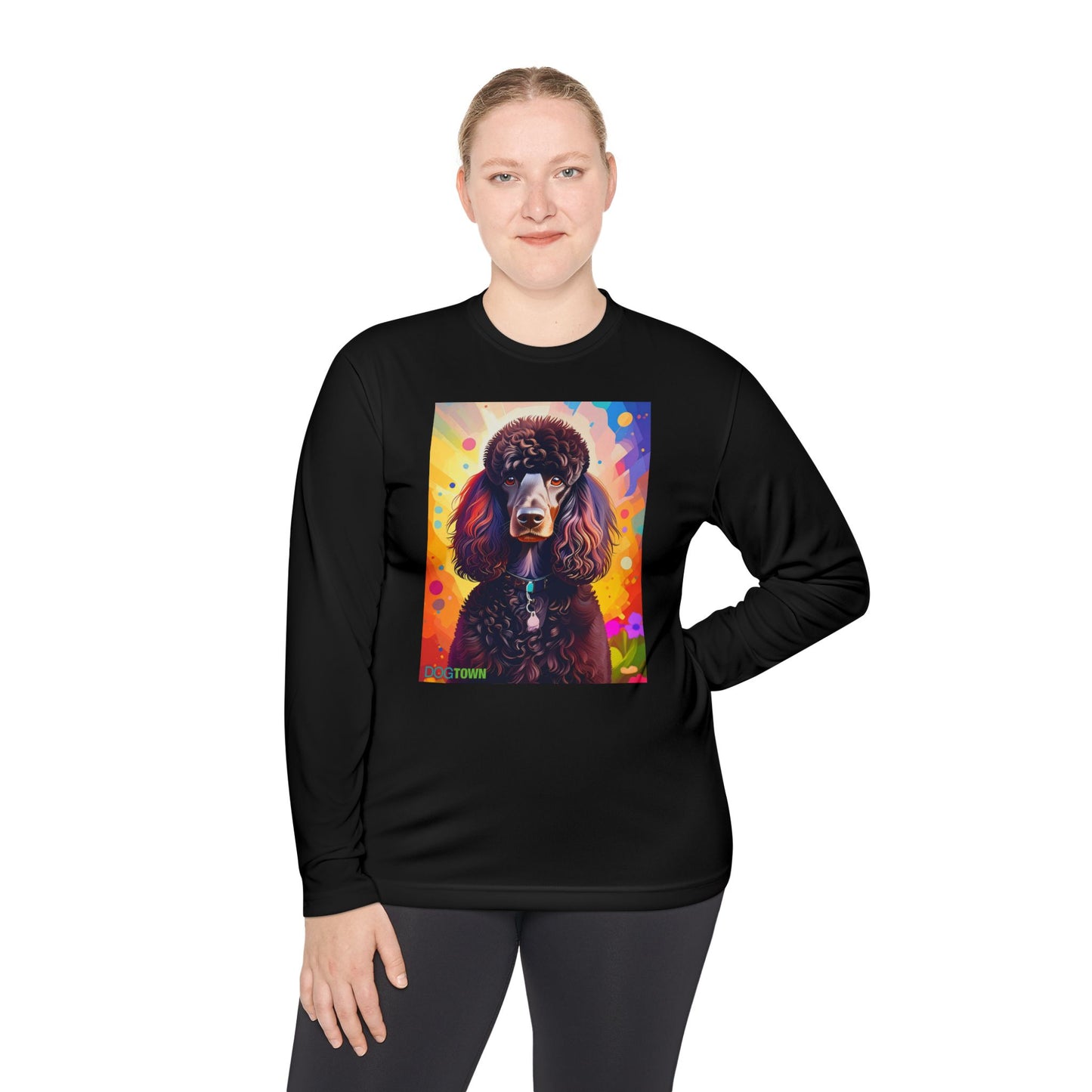 Pup Art Canvas Sport Long Sleeve Tee (Poodle Standard)
